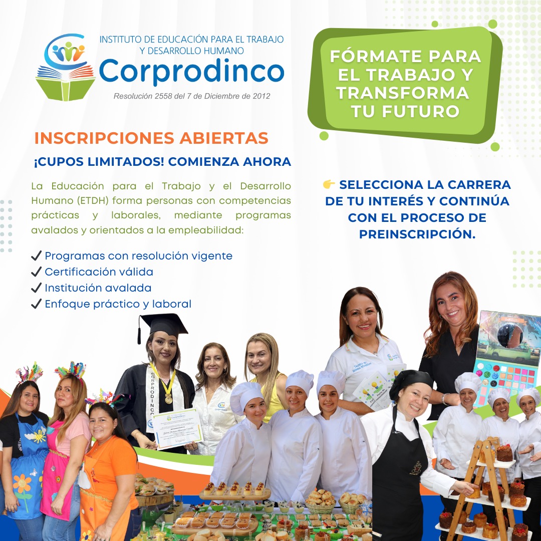 Instituto IETDH Corprodinco — Inscripciones abiertas